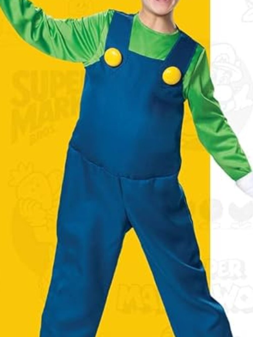 Nintendo Super Mario Brothers Boys Luigi Costume Size 4-6